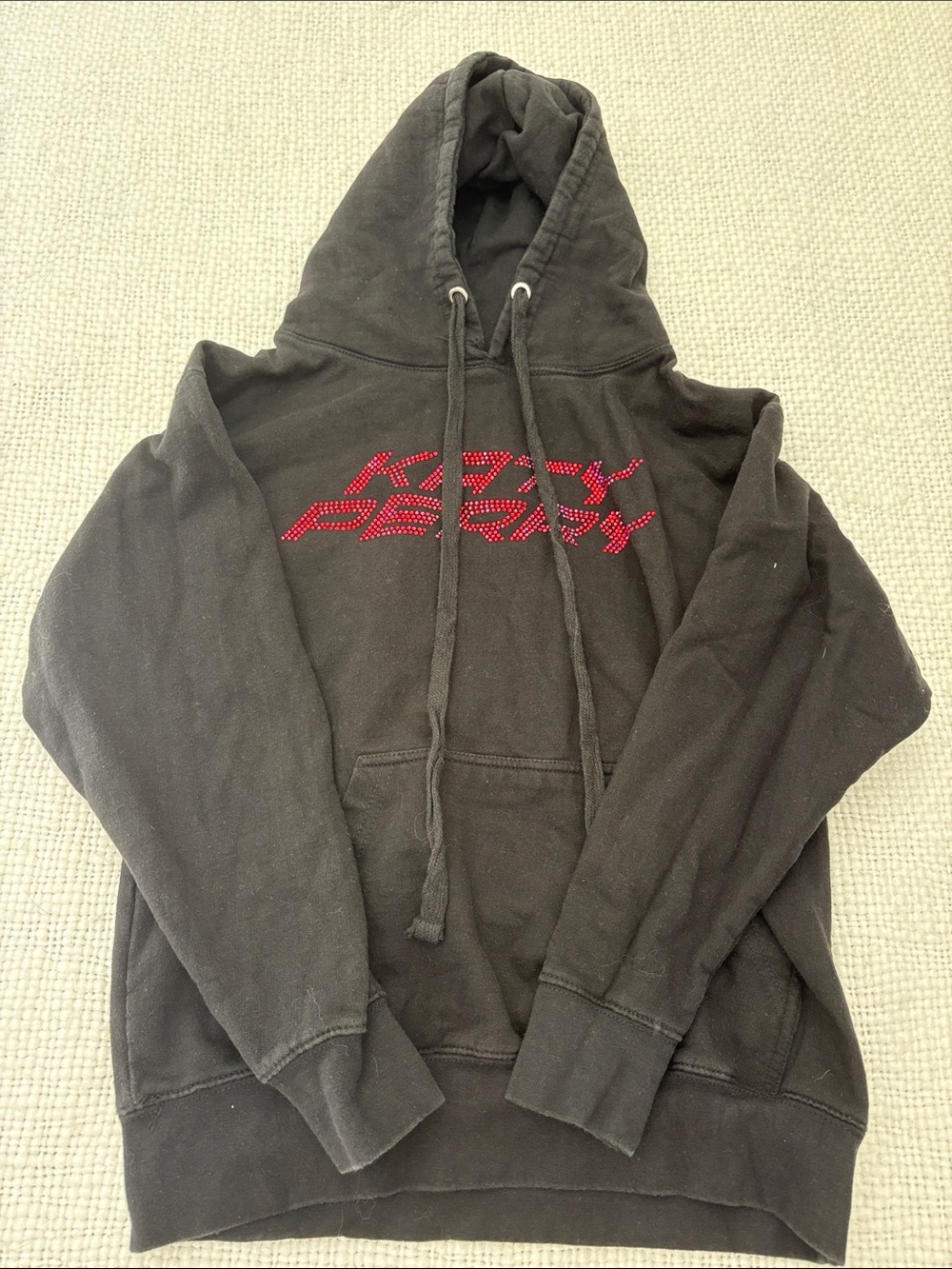 Katy Perry tour merch black hoodie with rhinestones